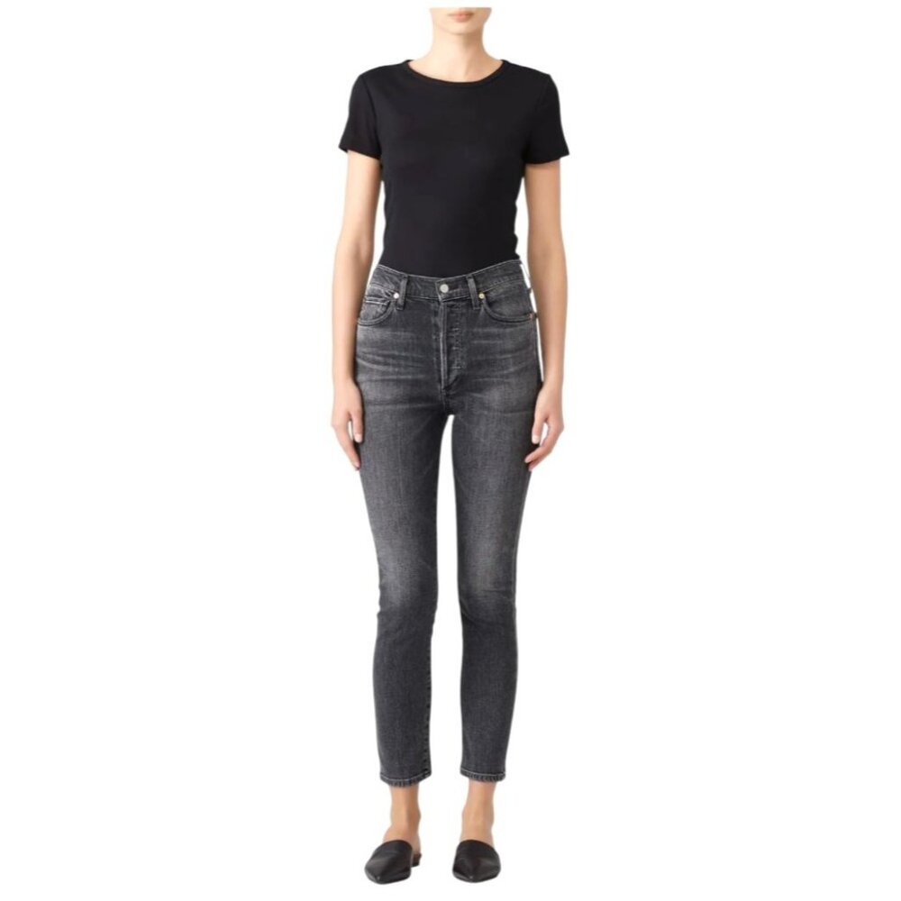Citizens Of Humanity Jeans Women‎ 25 Washed Black Olivia High Rise Slim Ankle